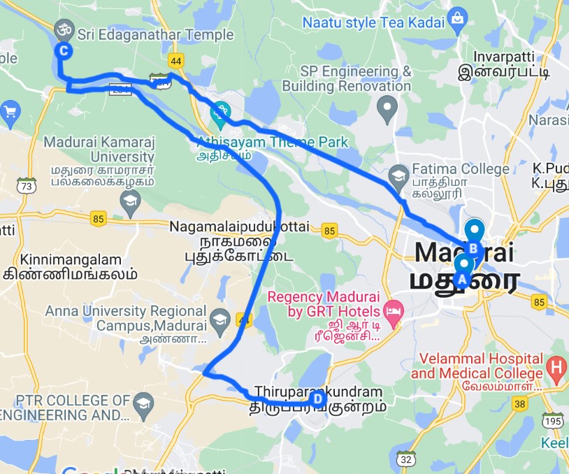 madurai district temples map