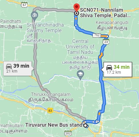 Nannilam route map