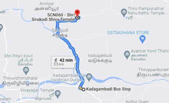 Sirukudi route map