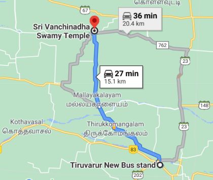 srivanchiam route map